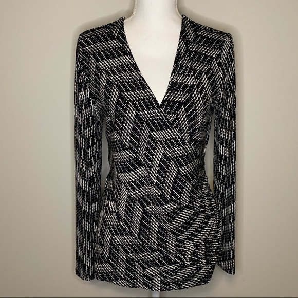 White House Black Market Tops - WHBM long sleeve wrap top